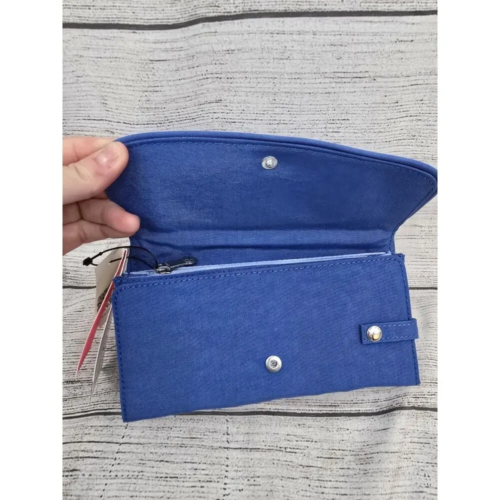 Kipling Money Land Snap Wallet RIFID Havana Blue